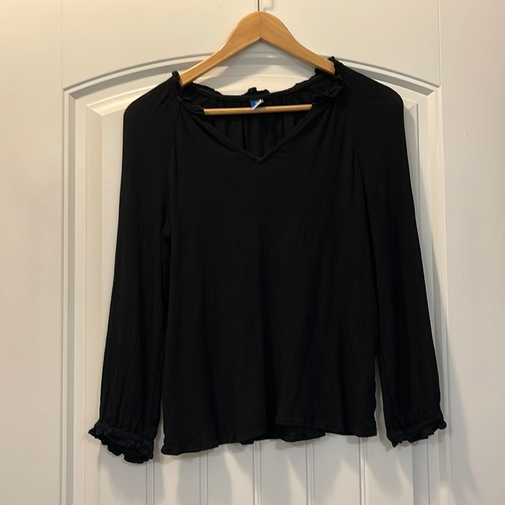 Old Navy Black XS Peasant Top